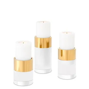 112091 - Candle Holder Sierra gold finish set of 3