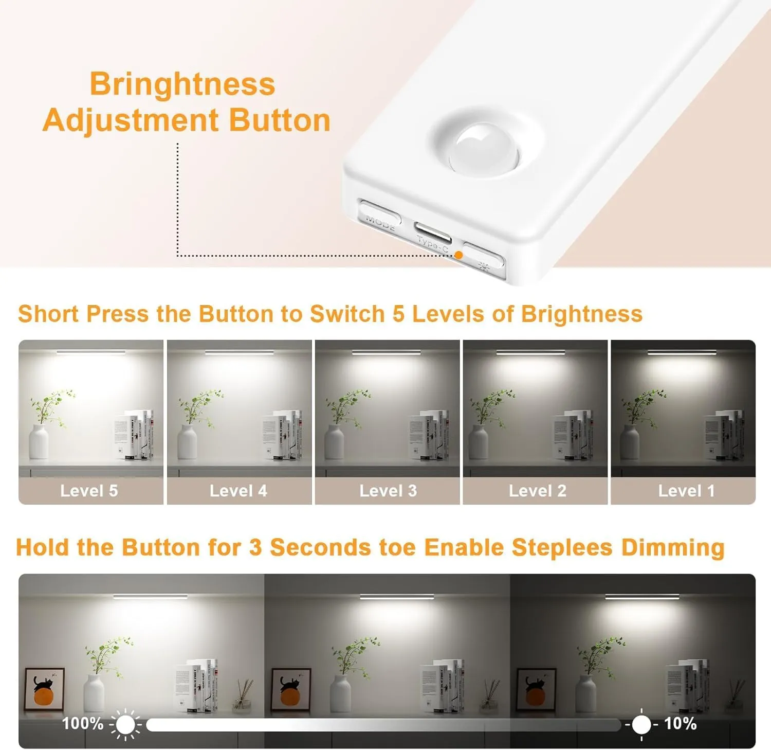 13 Inch Wireless Motion Sensor Light Indoor, USB Rechargeable Battery Operated Step Light, Magnetic Stick On Lights for Stair, Step Lights Motion-Activated Auto Shut-Off (2-Pack)