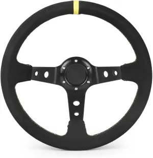 14 Inch 350mm Car Steering Wheel Suede Leather Drift Racing Game Steering Wheel Universal