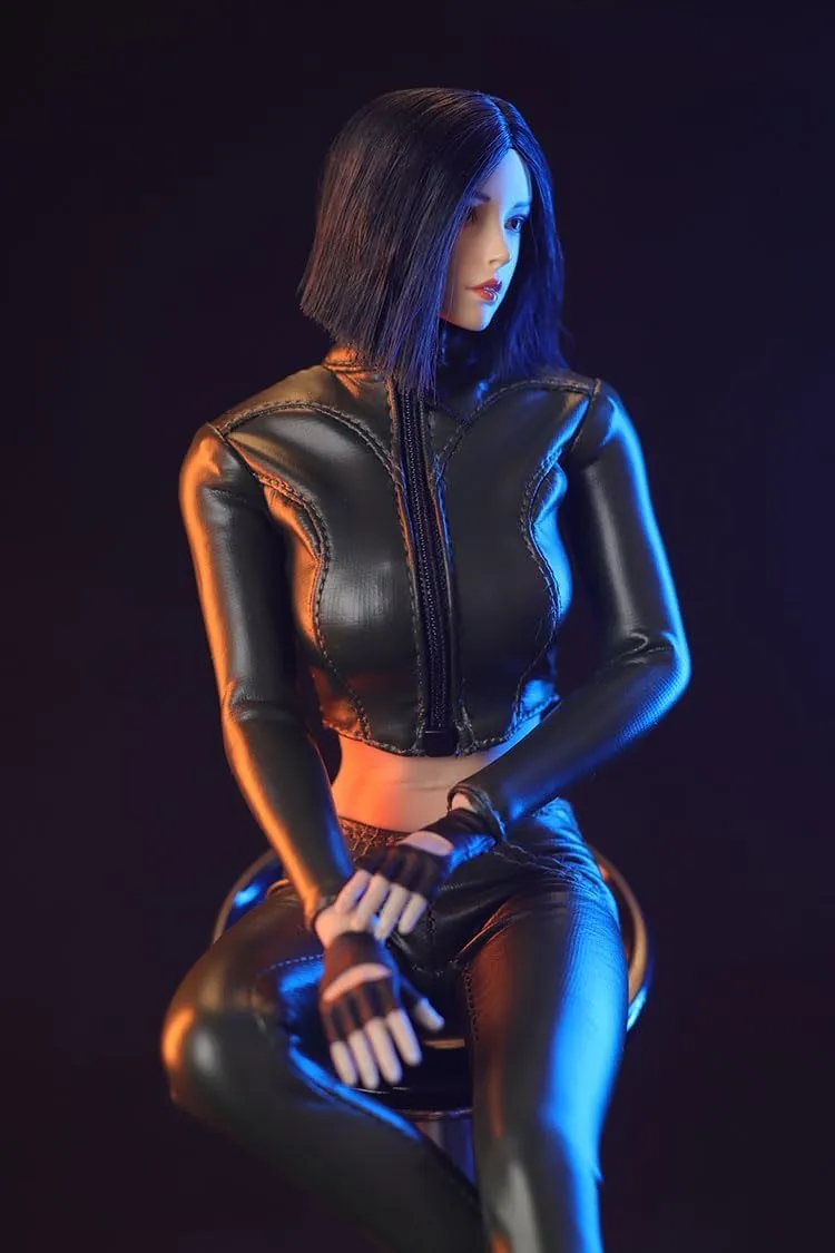 1/6 Scale Female Clothes,Female Leather Jacket Pants Clothes Set Zipper Coat Trousers Locomotive Suit for 12inch PH TBL JO Action Figure (Green)