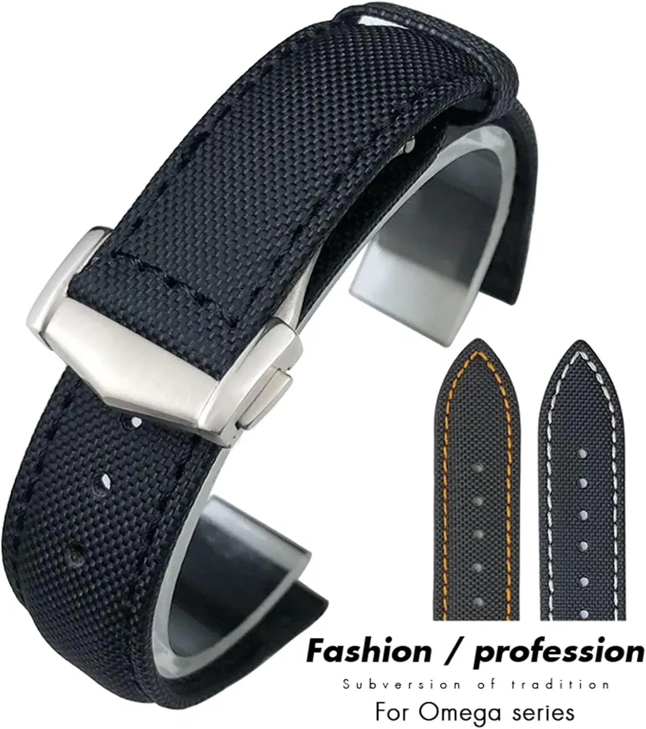 19mm 20mm 21mm 22mm High Density Nylon Watchband for Omega Planet Ocean Seamaster 300 Speedmaster Fabric Leather Canvas Watch Strap
