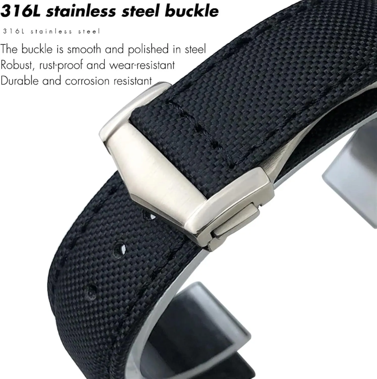 19mm 20mm 21mm 22mm High Density Nylon Watchband for Omega Planet Ocean Seamaster 300 Speedmaster Fabric Leather Canvas Watch Strap