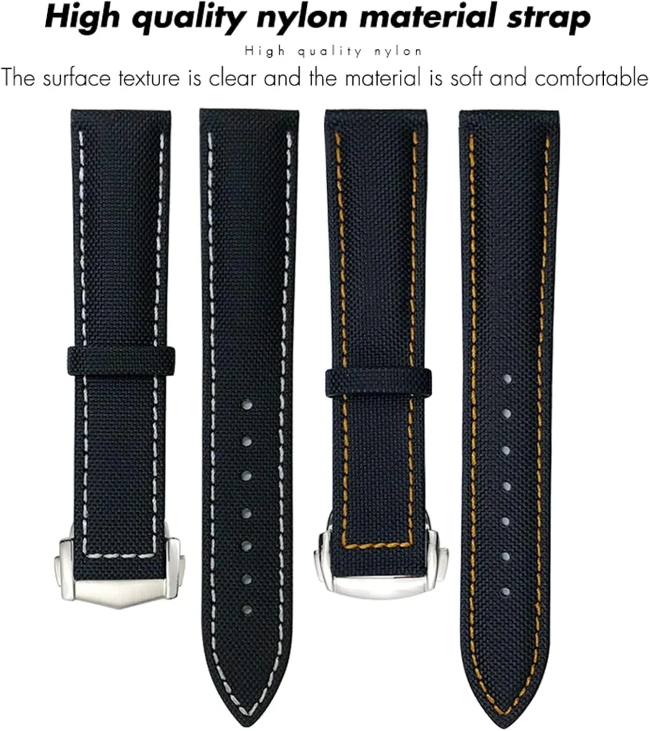 19mm 20mm 21mm 22mm High Density Nylon Watchband for Omega Planet Ocean Seamaster 300 Speedmaster Fabric Leather Canvas Watch Strap
