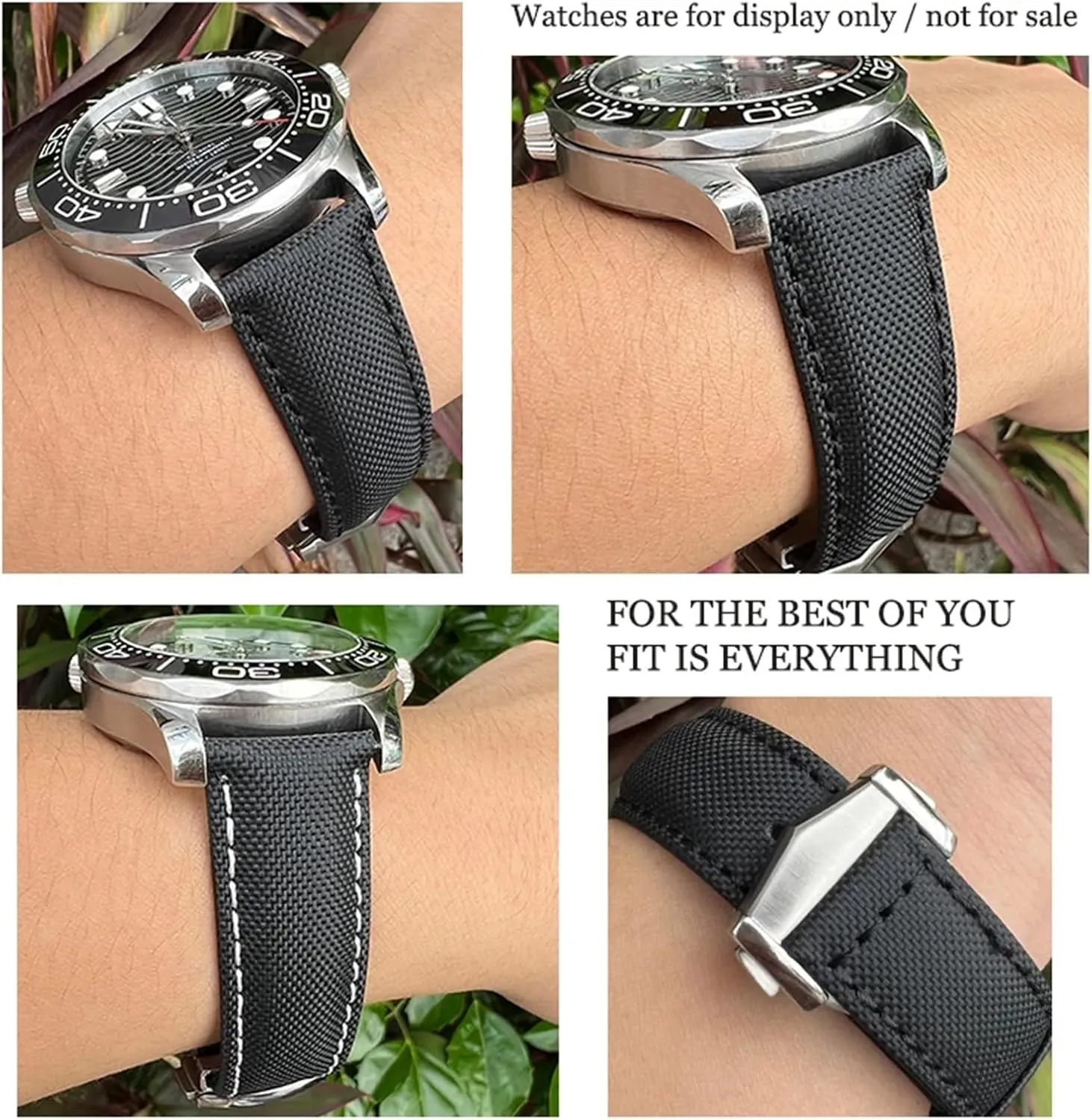 19mm 20mm 21mm 22mm High Density Nylon Watchband for Omega Planet Ocean Seamaster 300 Speedmaster Fabric Leather Canvas Watch Strap