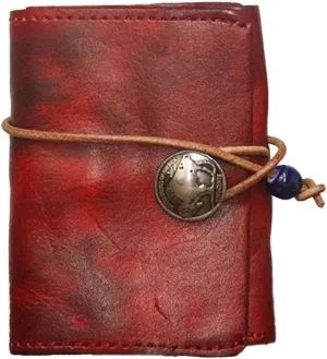 1PCS Leather Change Purse Drawstring Coin Purse Leather Coin Purse for Women Triple Compartment Leather Coin Purse (Red)
