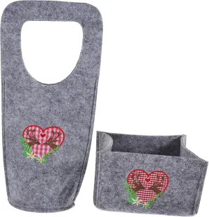 1Set Christmas Wine Bottle Bag of Wine Tote with Candy Container Decorative Wine Storage for Holiday Gifting Practical Christmas Wine Carrier Embroidered