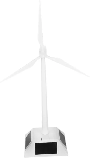 1set Solar Powered Desktop Windmill Model Craft Easy Assembly White Plastic Rotating Display for Home Office Decor Educational Use No Batteries Required