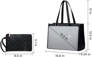 2 in 1 Insulated Lunch Tote Bag for Women with Cooler Compartment Laptop Handbag for Work Travel Waterproof Large Capacity