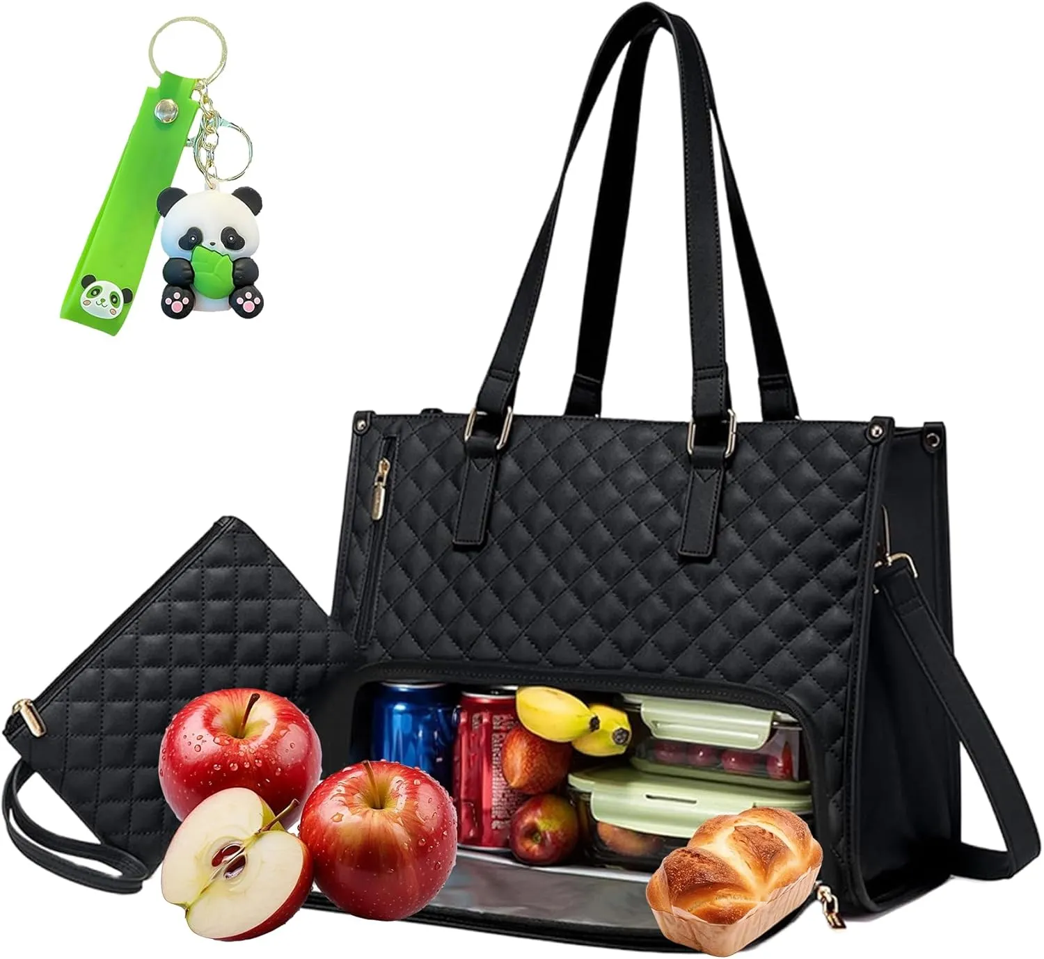 2 in 1 Tote Bag Lunch Bag Combo, The Ultimate 2-in-1 Tote Bag, Lunch Tote Bag for Women, Work Bag with Lunch Compartment