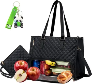 2 in 1 Tote Bag Lunch Bag Combo, The Ultimate 2-in-1 Tote Bag, Lunch Tote Bag for Women, Work Bag with Lunch Compartment