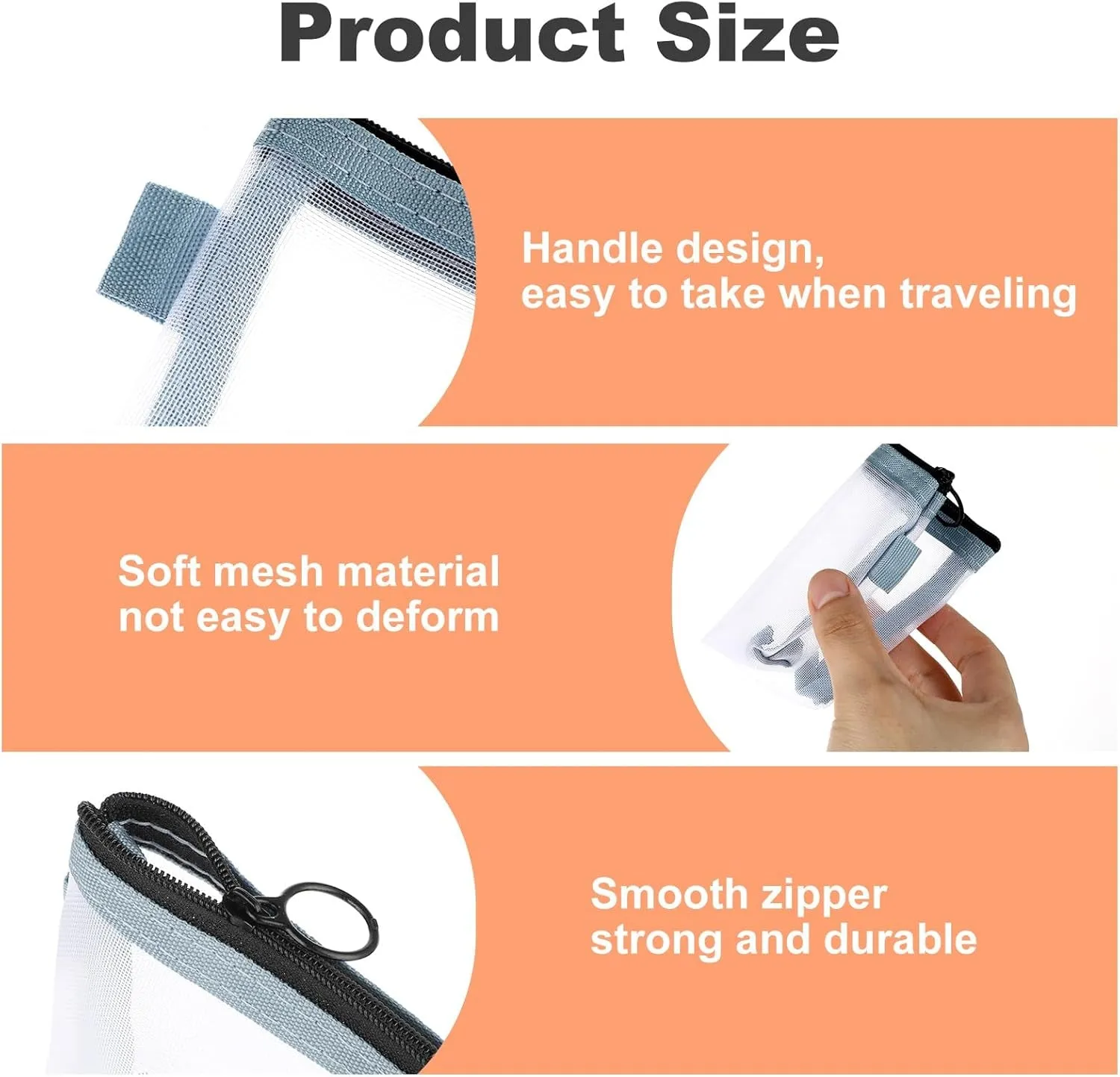 2 Pcs Mini Zipper Toiletry Bag, Mini Mesh Makeup Bag, Nylon Waterproof Small Purse, Small Make up Bag Travel Pouch with Zipper Portable Makeup Pouch Travel Toiletry Bag