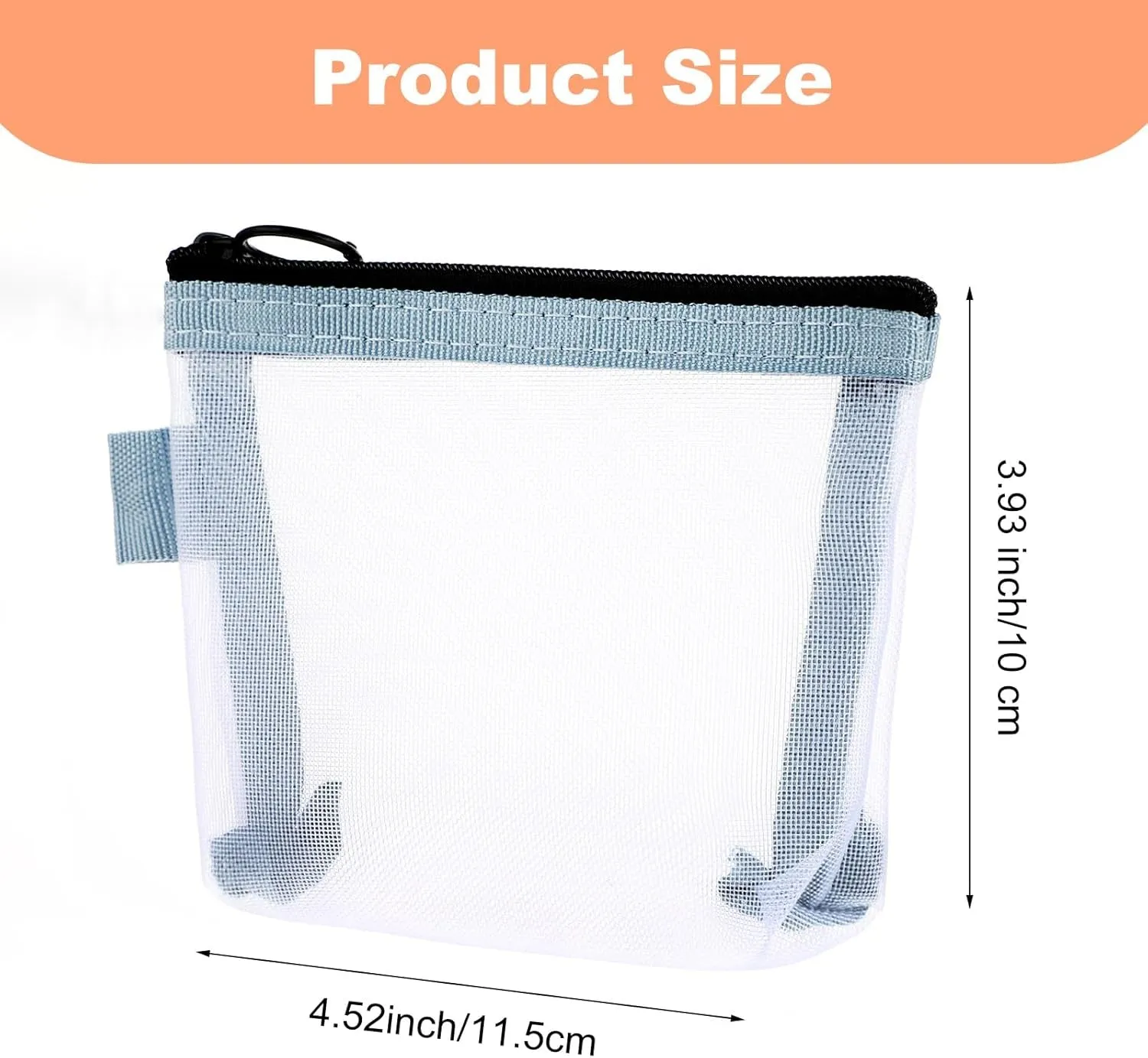 2 Pcs Mini Zipper Toiletry Bag, Mini Mesh Makeup Bag, Nylon Waterproof Small Purse, Small Make up Bag Travel Pouch with Zipper Portable Makeup Pouch Travel Toiletry Bag