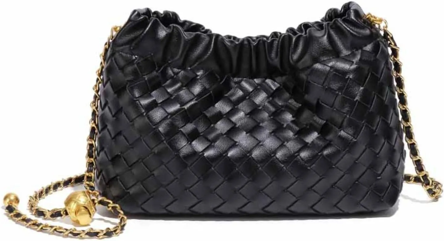 2025 Women PU Leather Shoulder Bag, Cloud Bag, Crossbody Bag with Adjustable Strap and Zipped Pocket, Fashion Accessories (Black)