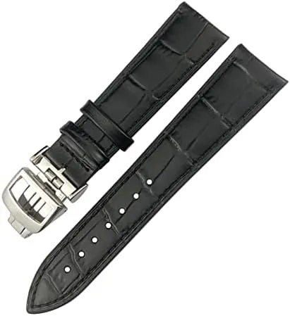 20mm 21mm Cowhide Watchband for Jaeger LeCoultre Master Watch Strap Soft Black Brown Blue Leather Bracelets Folding Buckle