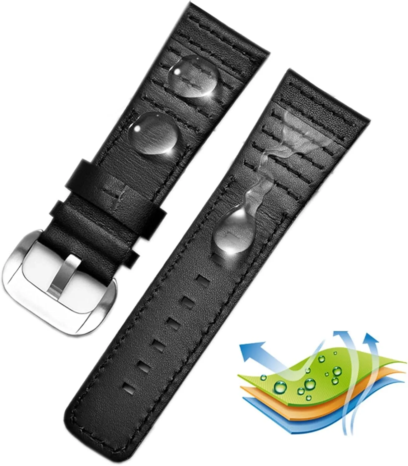 28mm Genuine Leather With Stitches Wrist Watchband Loops For Sevenfriday P3B/01 S2/01 Men Watch Strap