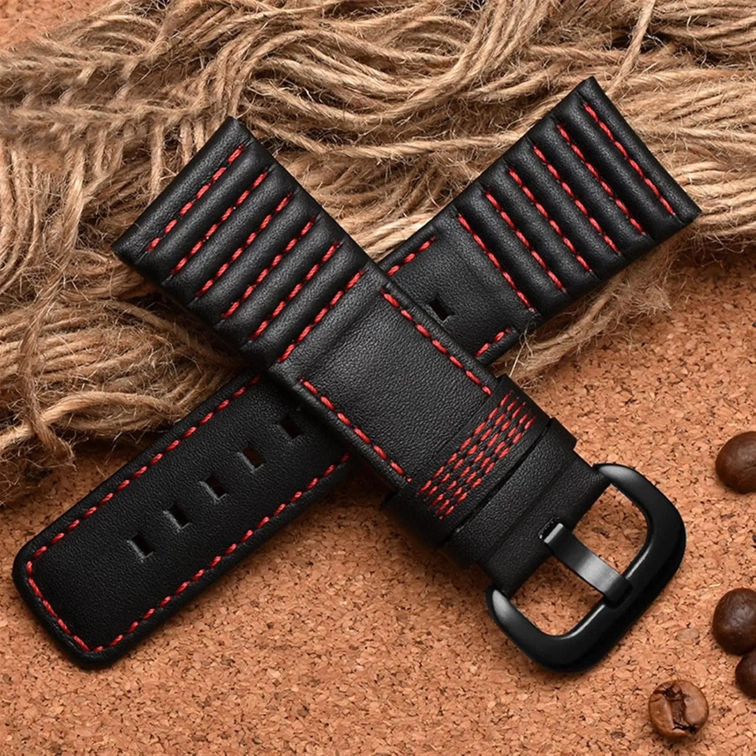 28mm Genuine Leather With Stitches Wrist Watchband Loops For Sevenfriday P3B/01 S2/01 Men Watch Strap