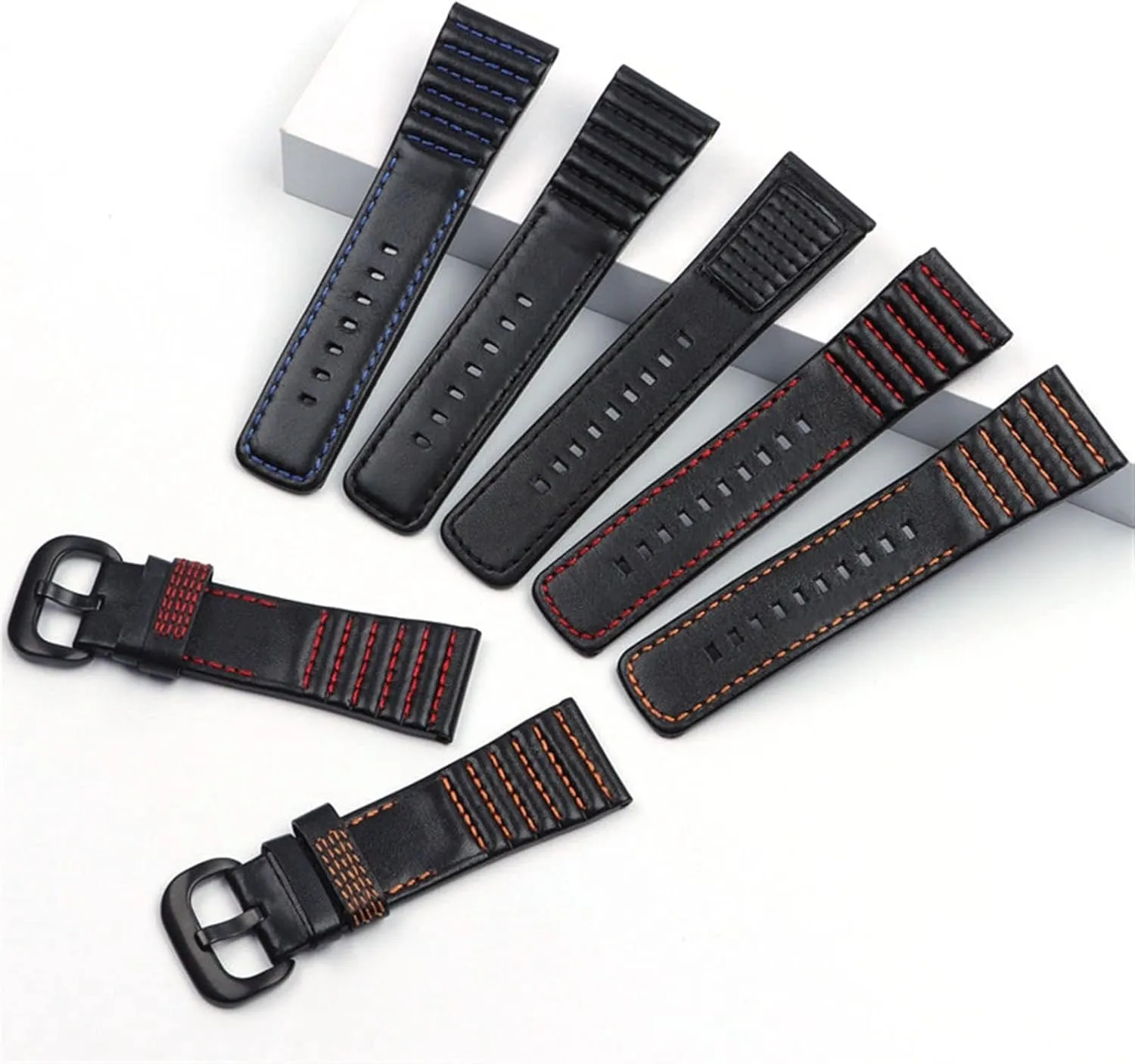 28mm Genuine Leather With Stitches Wrist Watchband Loops For Sevenfriday P3B/01 S2/01 Men Watch Strap