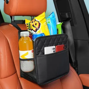 2Pack Car Seat Back Organizer, Waterproof Car Backseat Organizer with Cup Holders Large Capacity Hanging Car Storage Bag for Phones Documents Cups Bottle Travel Compatible with Most Vehicles