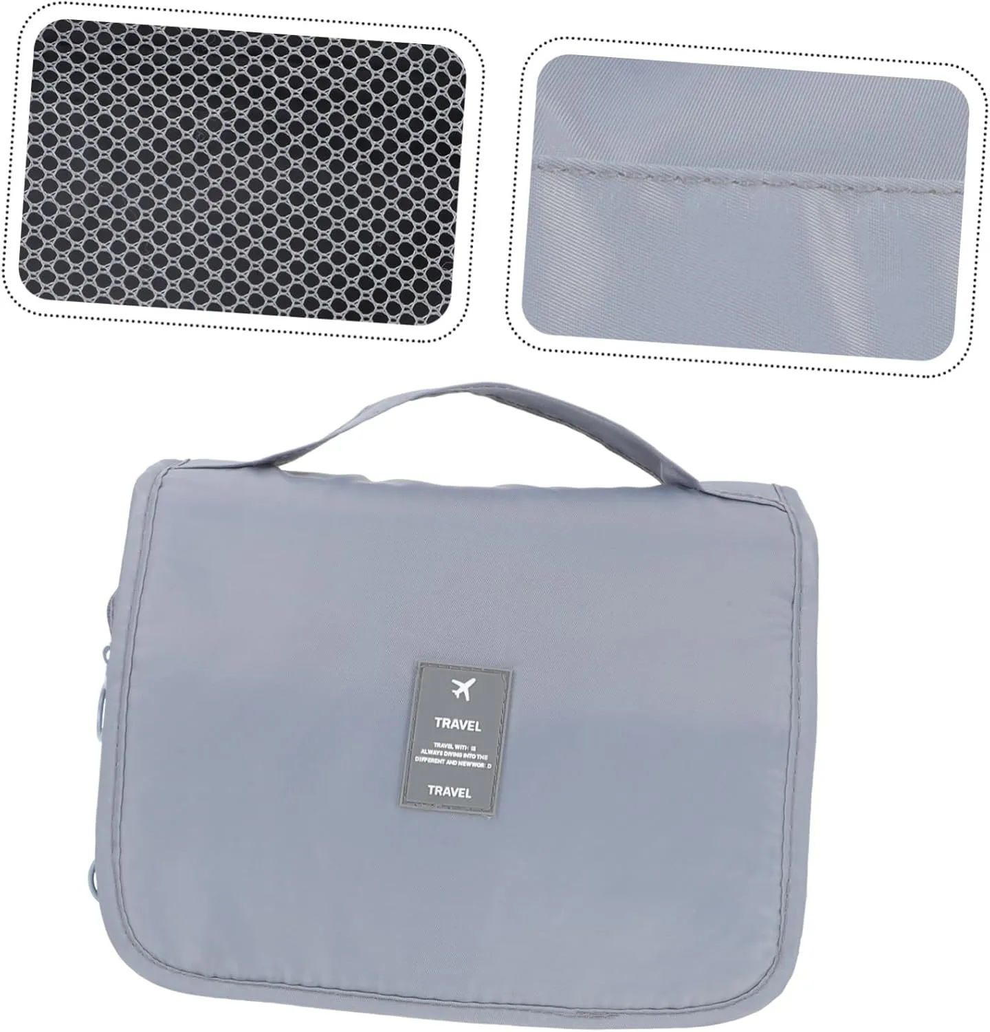 2pcs Hanging Toiletries Travel Storage Waterproof Portable Capacity Hook Wash Design Large Toiletry, Light Greyx3pcs, 40x24cmx3pcs