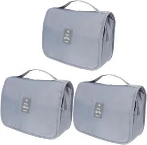 2pcs Hanging Toiletries Travel Storage Waterproof Portable Capacity Hook Wash Design Large Toiletry, Light Greyx3pcs, 40x24cmx3pcs
