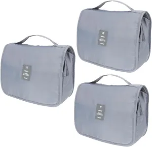 2pcs Inner Hook Handle Wash Toiletry Toiletries Waterproof Handy Large Travel Makeup Container, Light Greyx3pcs, 40x24cmx3pcs