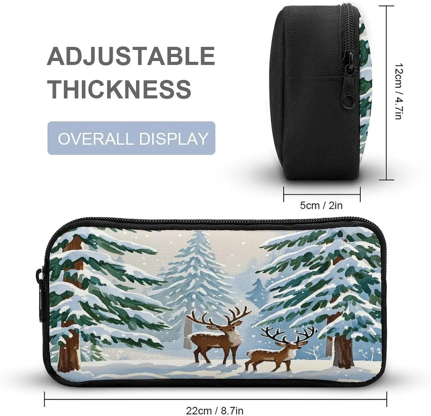 3-in-1 Backpack Lunch Bag Pencil Case Set, Lovely Fawn Print Adjustable Shoulder Straps,Spacious Storage – Perfect for Work & Travel