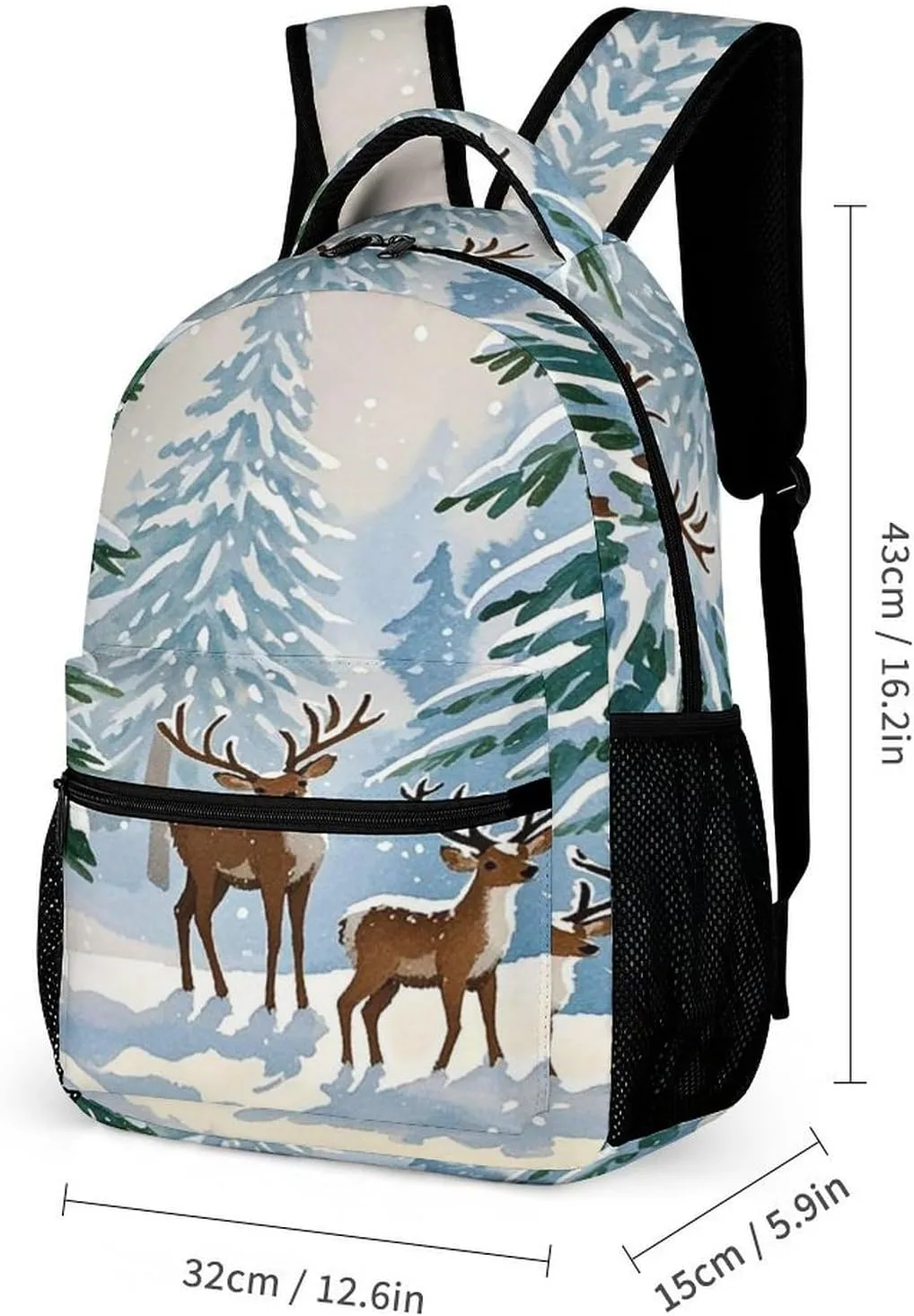 3-in-1 Backpack Lunch Bag Pencil Case Set, Lovely Fawn Print Adjustable Shoulder Straps,Spacious Storage – Perfect for Work & Travel