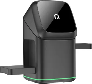 3-in-1 Wireless Charger-Wireless Multi-Device Charging Touch Pop-Up Charging, Multi-Device Desk Organizer, 15W Auto Rotation Magnetic Charging Stand for Phone (Black)