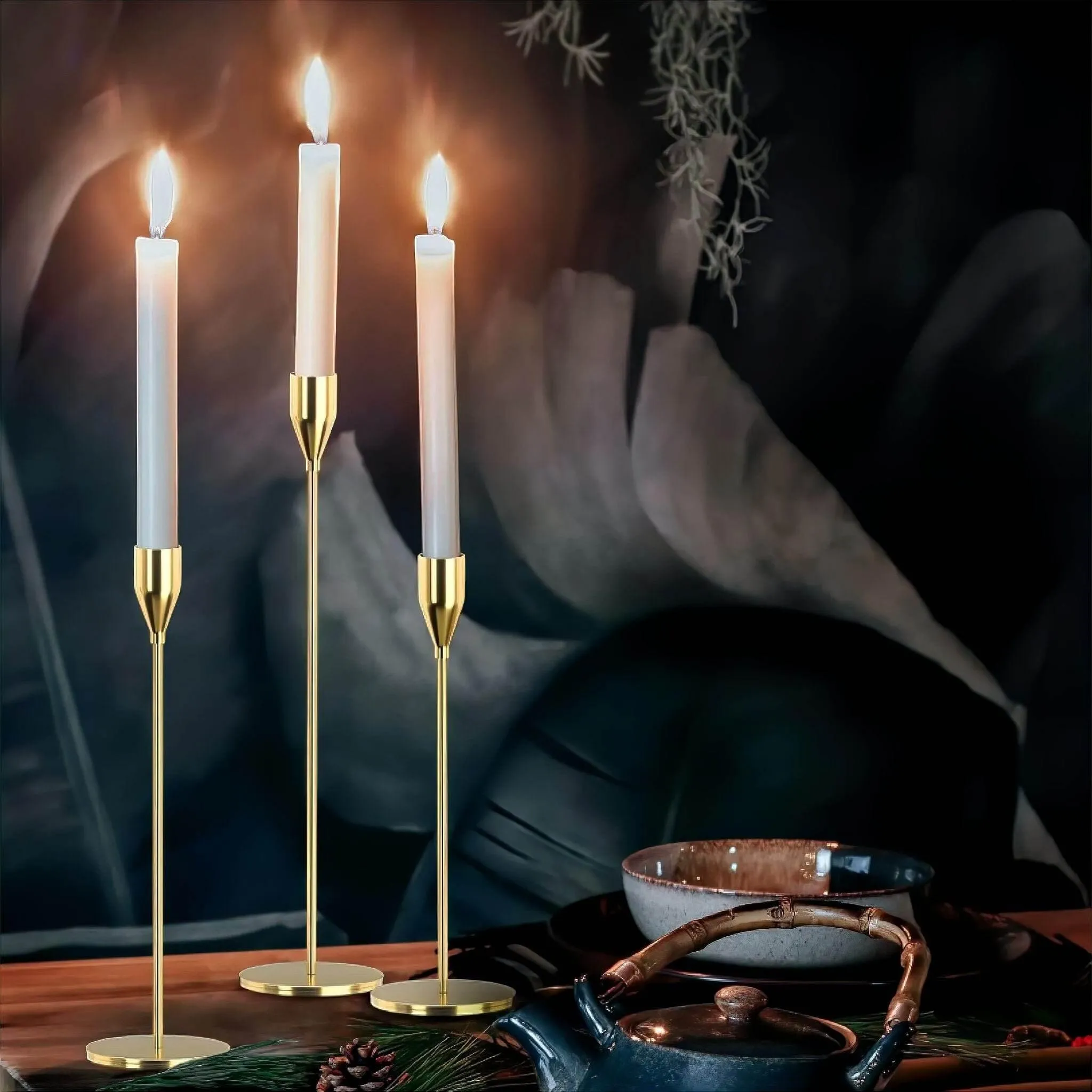 3-Piece Candle Holder Set - Decorative Accent Holders