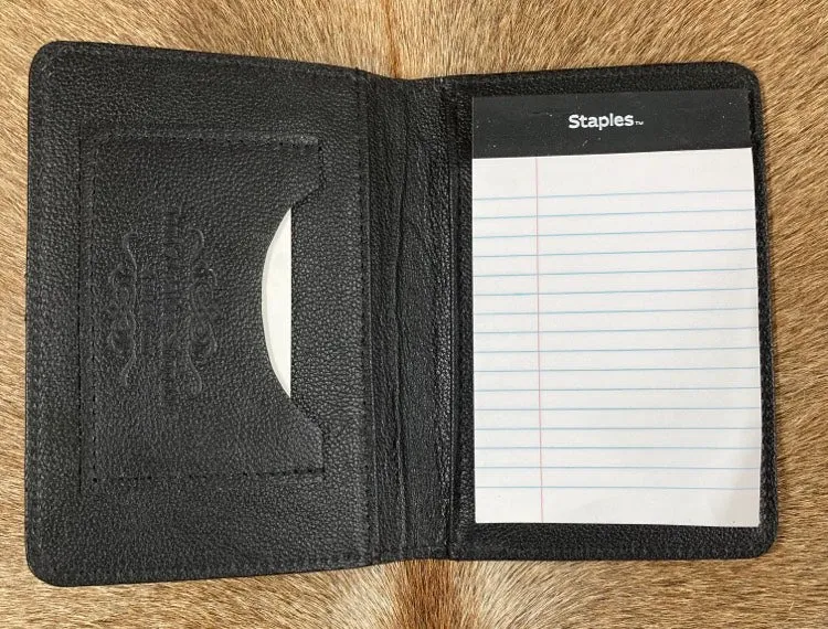 3" x 5" Hand Tooled Leather Notebook - Horseshoe
