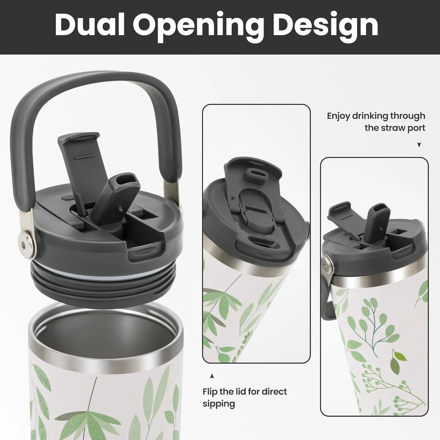 40 oz 2.0 Stainless Steel Tumbler with Leak-Proof Lid and Straw, Double-Wall Vacuum Insulated Travel Mug for Coffee, Iced Tea, or Water - Ideal for Commutes and Outdoor