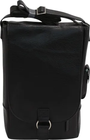 4026-BK Wine Tote Messenger Carrier, Black