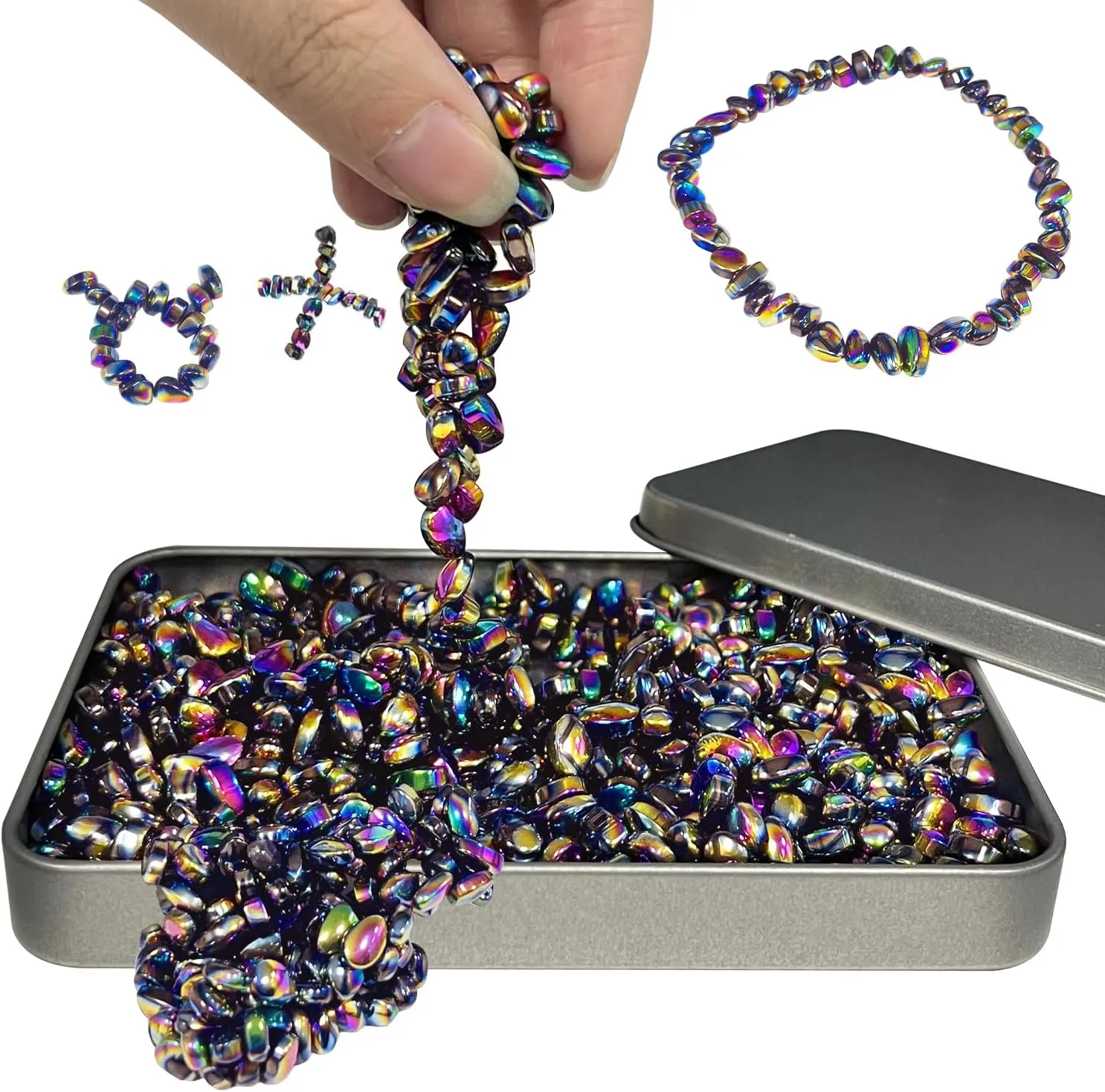 510pcs Ferrite Putty Fidget Toys, Magnetic Stones Fidget Toys Adults, Desk Fidgets Toys for Stress and Anxiety Relief and Kill Time, Novelty Adults Gifts