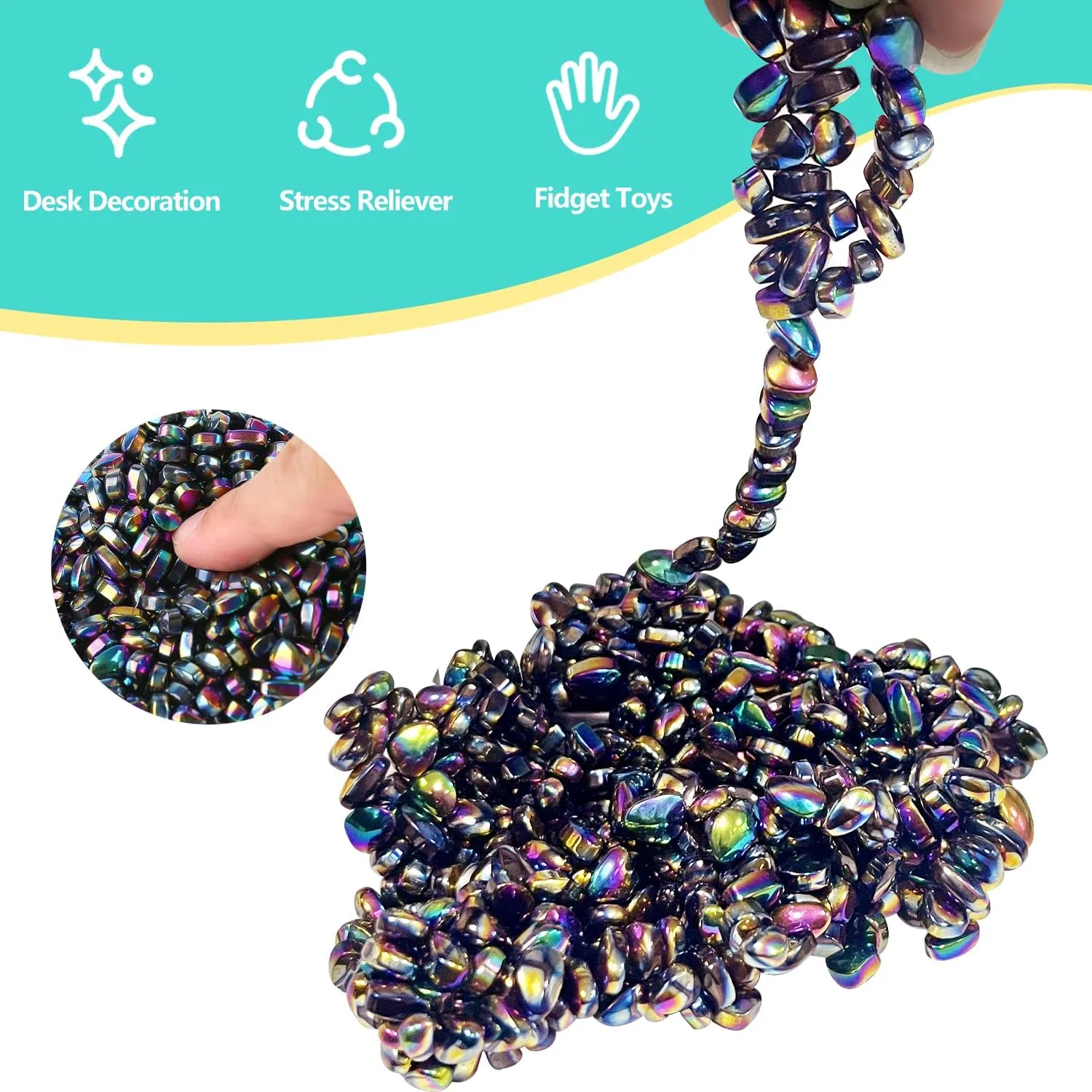 510pcs Ferrite Putty Fidget Toys, Magnetic Stones Fidget Toys Adults, Desk Fidgets Toys for Stress and Anxiety Relief and Kill Time, Novelty Adults Gifts