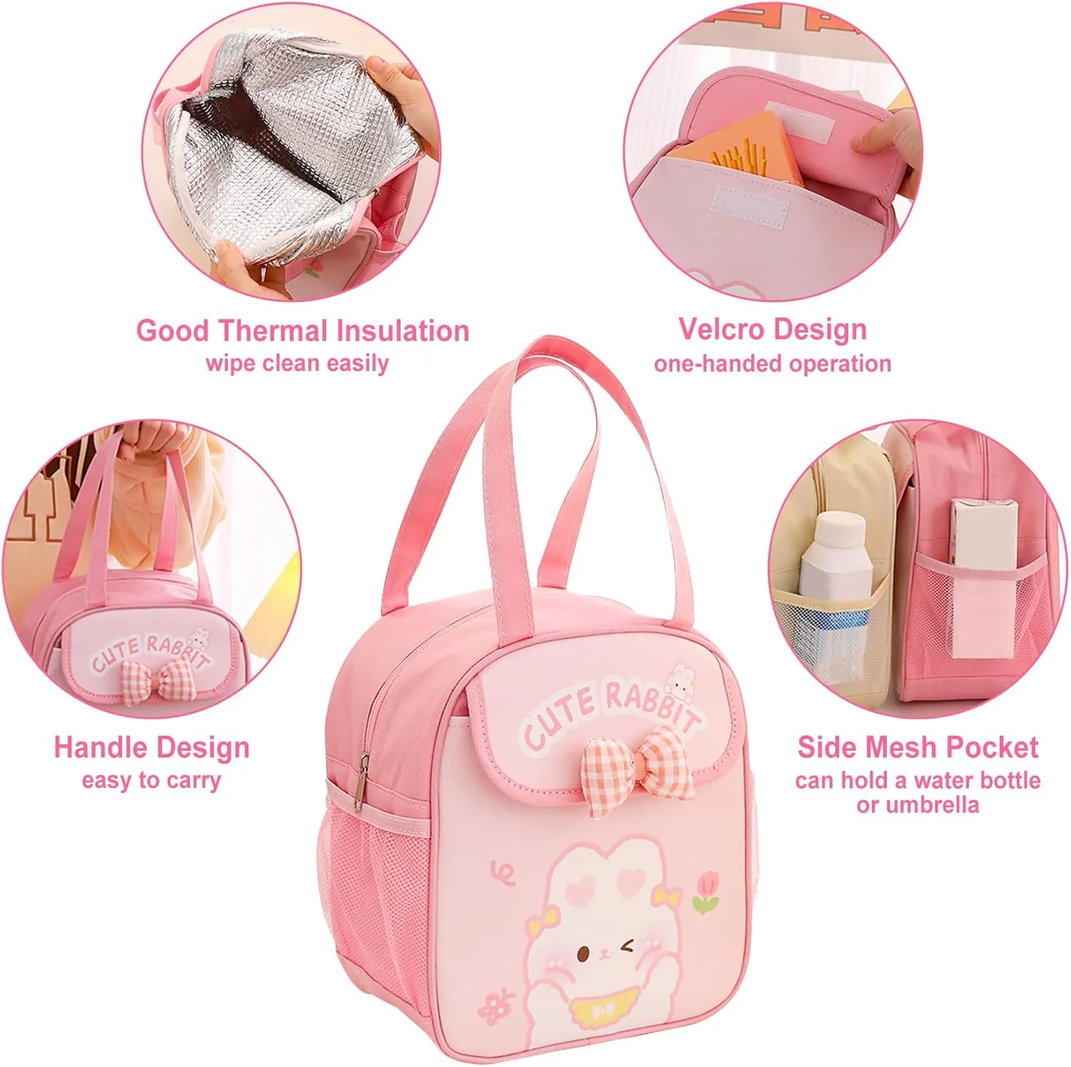 5Pcs Kawaii Backpack Set for Girls, Teens Bookbag Rainbow Laptop Bag Lightweight Daypack, Large Capacity School Backpack Kids Gradient Double Shoulder Backpack (Blue)