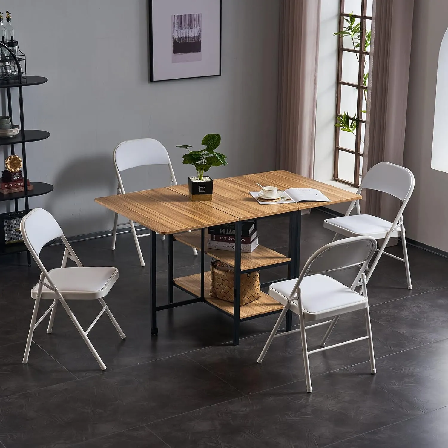 6 Pack White Folding Chairs with Padded Cushion and Back for Outside Portable Stackable Commercial Foldable Chairs with Steel Frame for Events Office Wedding Party, 330lbs Capacity