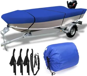 600D Waterproof Open Boat Cover Sunshade UV-Resistant Dust-Proof Cover Heavy Duty Marine Open Boat Cover 3.5m-4.5m Universal(490x240cm)