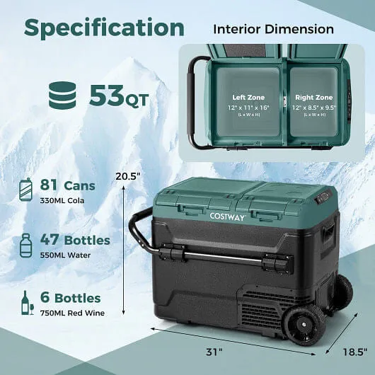 64QT Portable Compressor Fridge Freezer for Vehicles Camping Travel Truck RV Boa