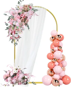 6FT Arch Backdrop Stand, Gold Metal Arch Stand Backdrop, Backdrop Arch Stand Ideal for Weddings, Birthday Parties, Baby Showers, Celebration Decorations