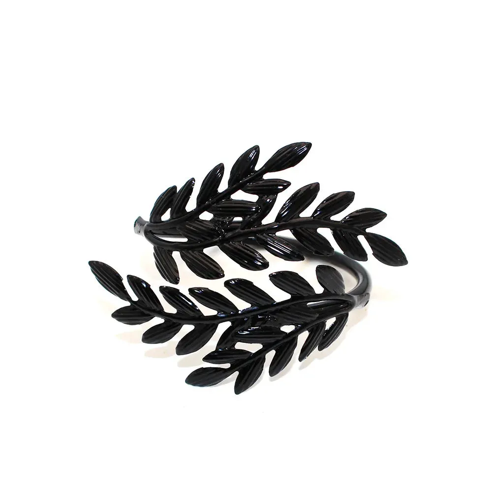6Pcs Gold Wheat  Metal Leaf Napkin Rings Holder