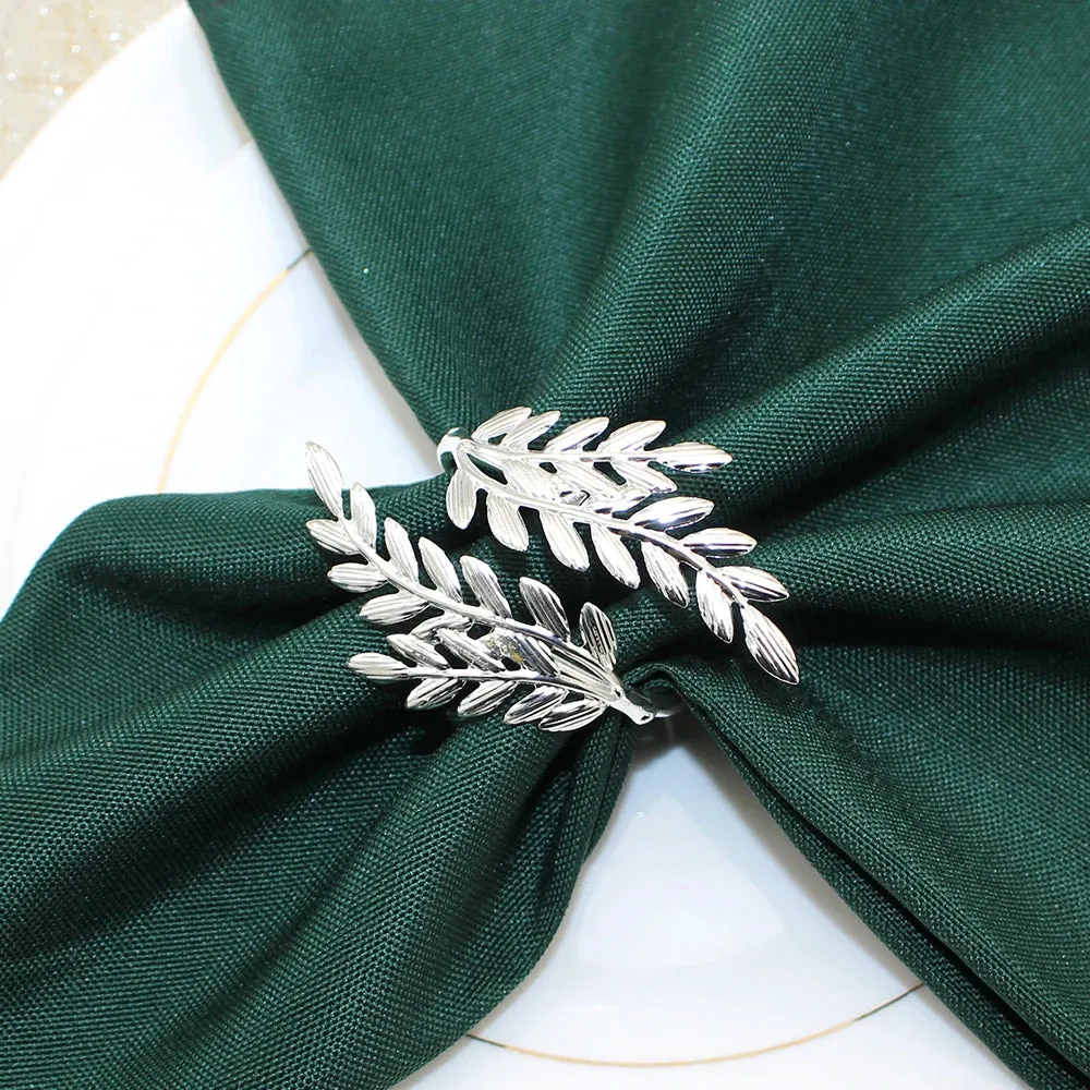 6Pcs Gold Wheat  Metal Leaf Napkin Rings Holder