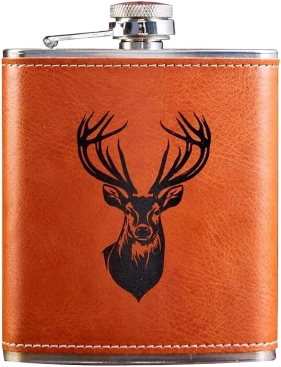 7Oz Leather Travel Small Flasks Stainless Steel Flasks with Funnel Wedding Party Birthdays Portable Flasks for Liquor for Men Women(A)