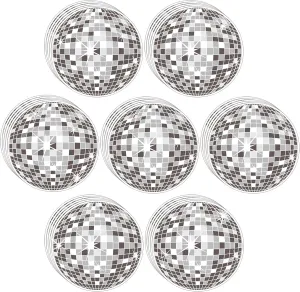 80 Pcs Disco Ball Cutouts for Bulletin Board Discoball Party Hanging Decoration Ball Stickers Paper Cutouts with Glue Points for Hippie Classroom Decor Sliver Disco Party Supplies