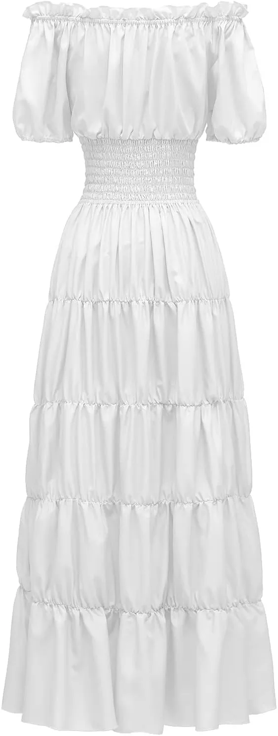 Abaowedding Renaissance Women Medieval Chemise Dress Pirate Peasant Top Irish Under Dress