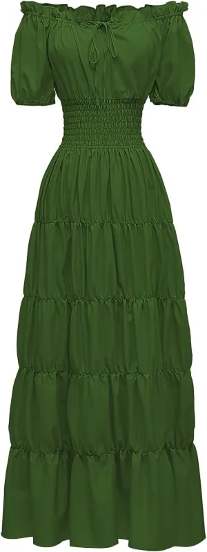 Abaowedding Renaissance Women Medieval Chemise Dress Pirate Peasant Top Irish Under Dress