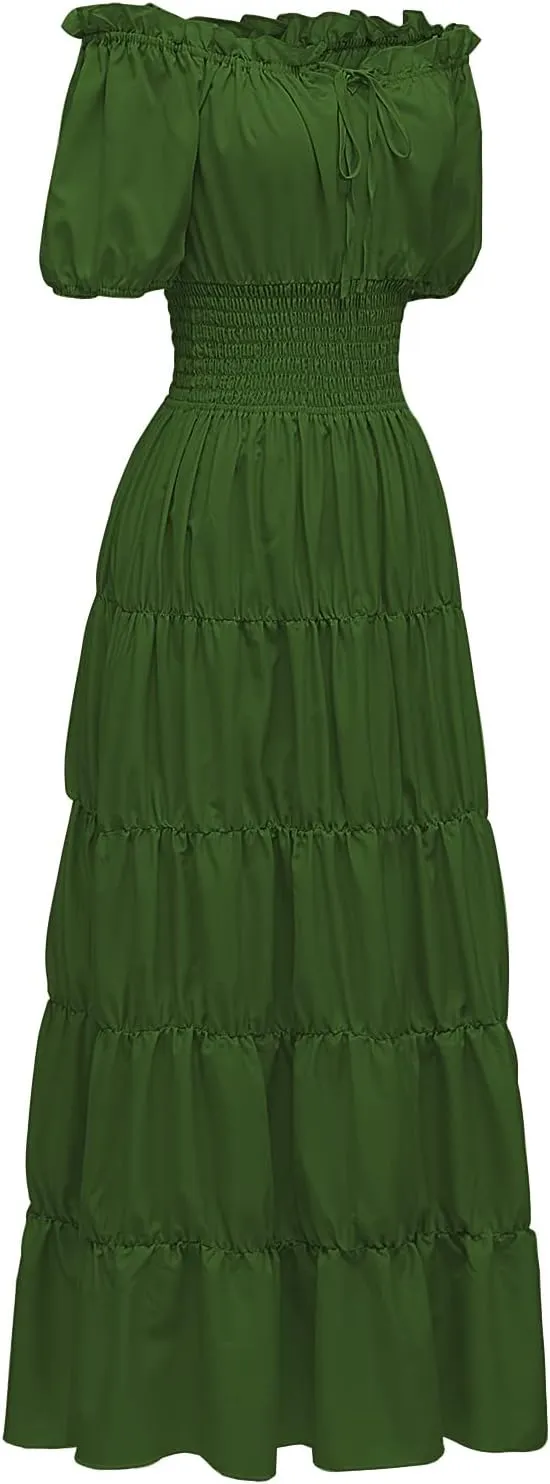 Abaowedding Renaissance Women Medieval Chemise Dress Pirate Peasant Top Irish Under Dress