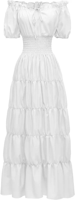 Abaowedding Renaissance Women Medieval Chemise Dress Pirate Peasant Top Irish Under Dress