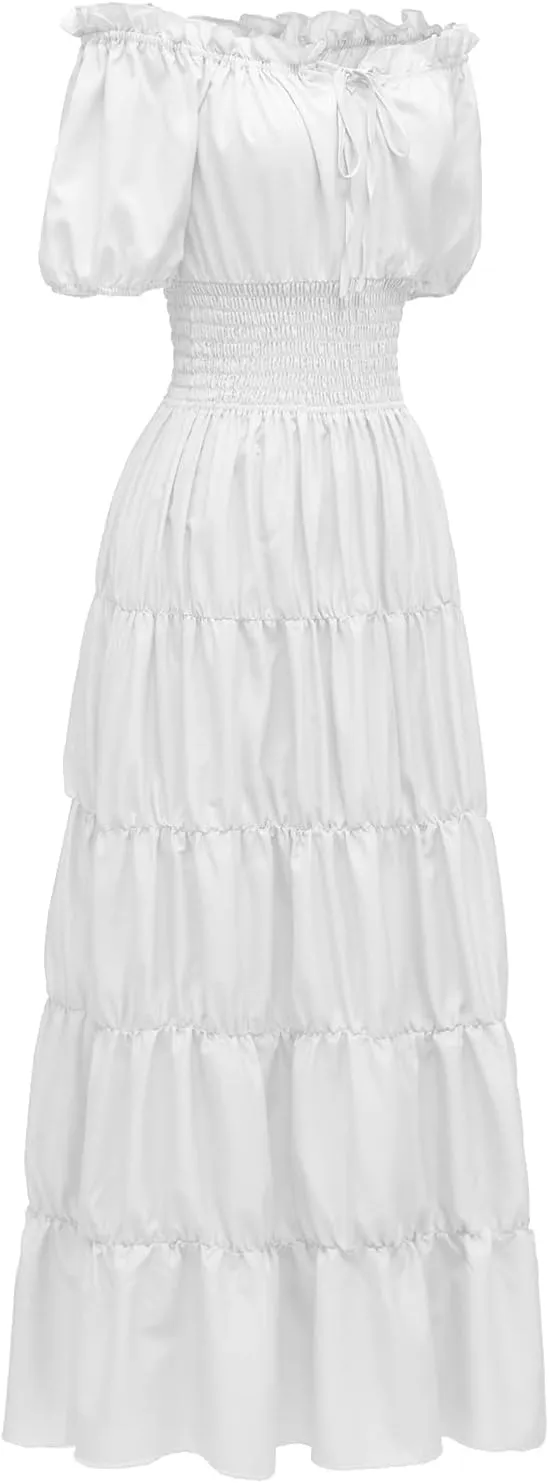 Abaowedding Renaissance Women Medieval Chemise Dress Pirate Peasant Top Irish Under Dress