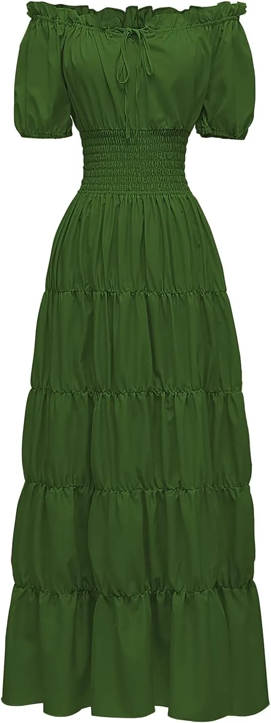 Abaowedding Renaissance Women Medieval Chemise Dress Pirate Peasant Top Irish Under Dress