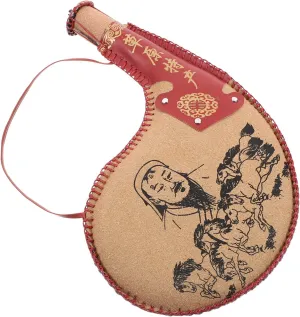 ABOOFAN Bota Wine Bag, Vintage Spanish Leather Bota Bag Portable Wine Flask Pouch Container Water Canteen with Shoulder Strap for Travel Camping Hiking